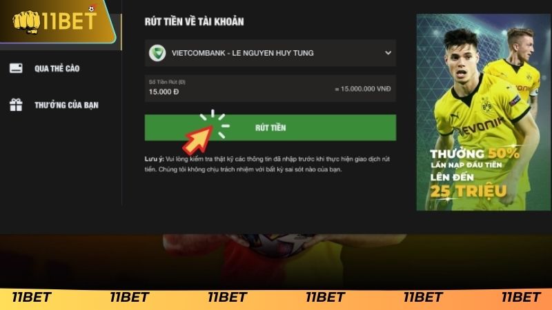 Giải đáp một số thắc mắc khi rút tiền 11BET