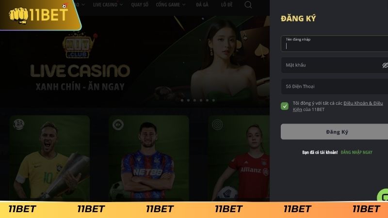 Lưu ý khi tiến hành đăng ký 11BET