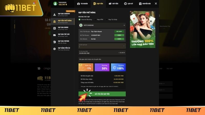 Những lưu ý quan trọng khi nạp tiền 11BET